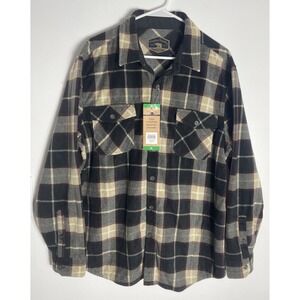 Freedom Foundry Flannel Button Up Shirt | Size XL | Men | Black/Beige Plaid NWT